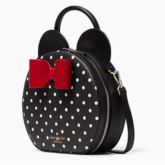 Disney x Kate Spade Minnie Mouse Leather Crossbody NWT Polka Dots - Picture 3 of 5